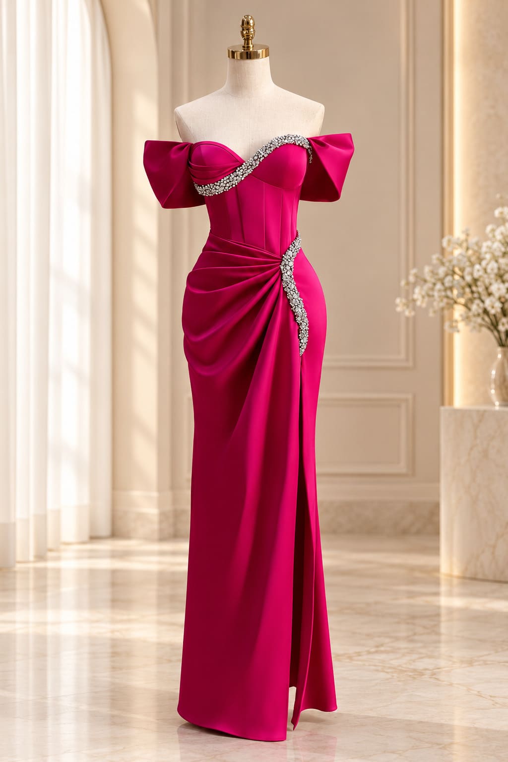 Robe De Cérémonie Rose Fuchsia – Flavia