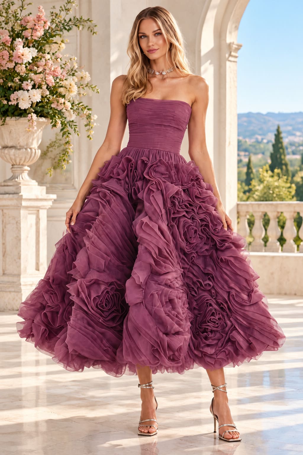 Robe De Cocktail Vieux Rose – Isadora