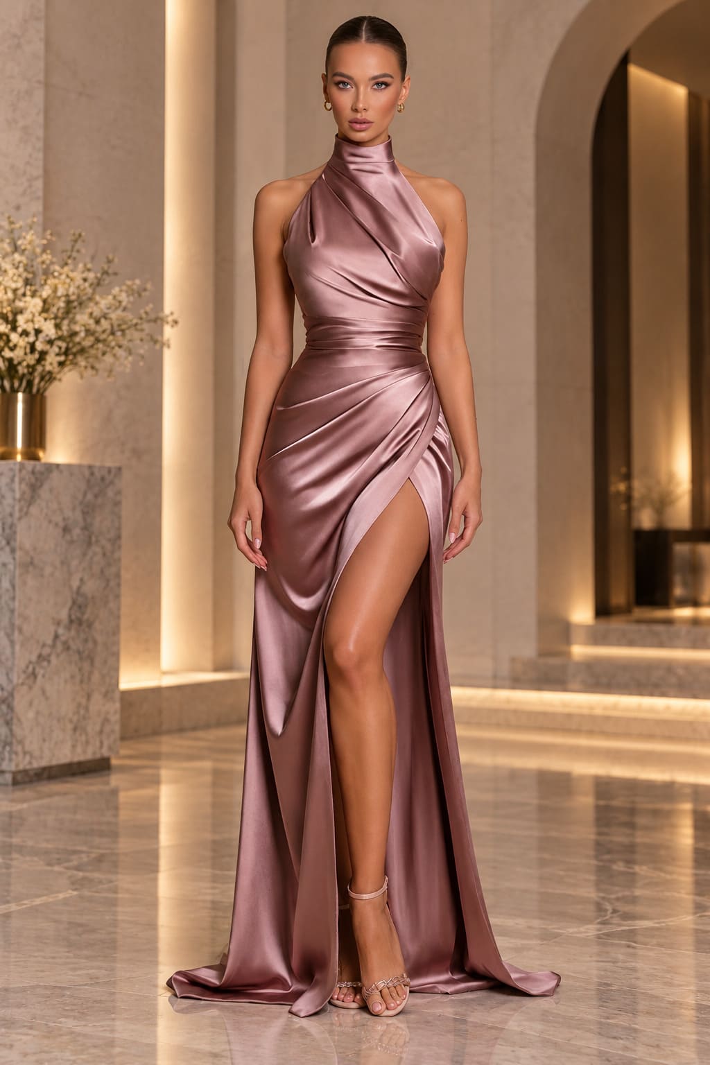 Robe De Soirée Vieux Rose – Éléonore