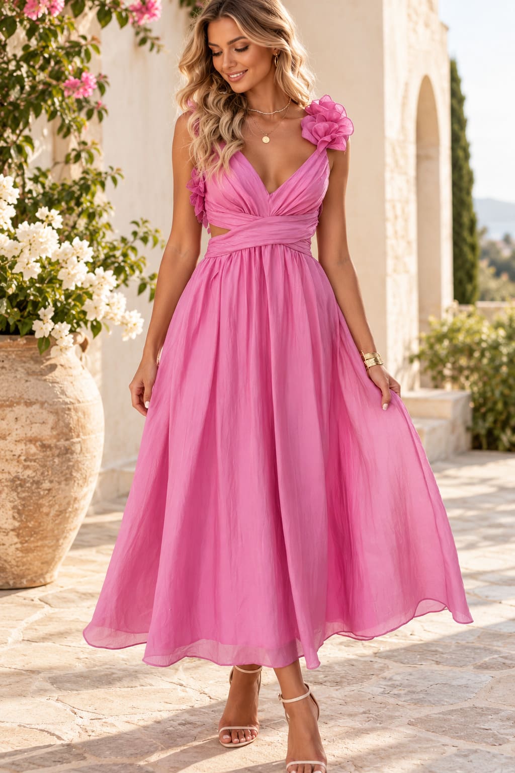 Robe Fluide Rose – Gaïa