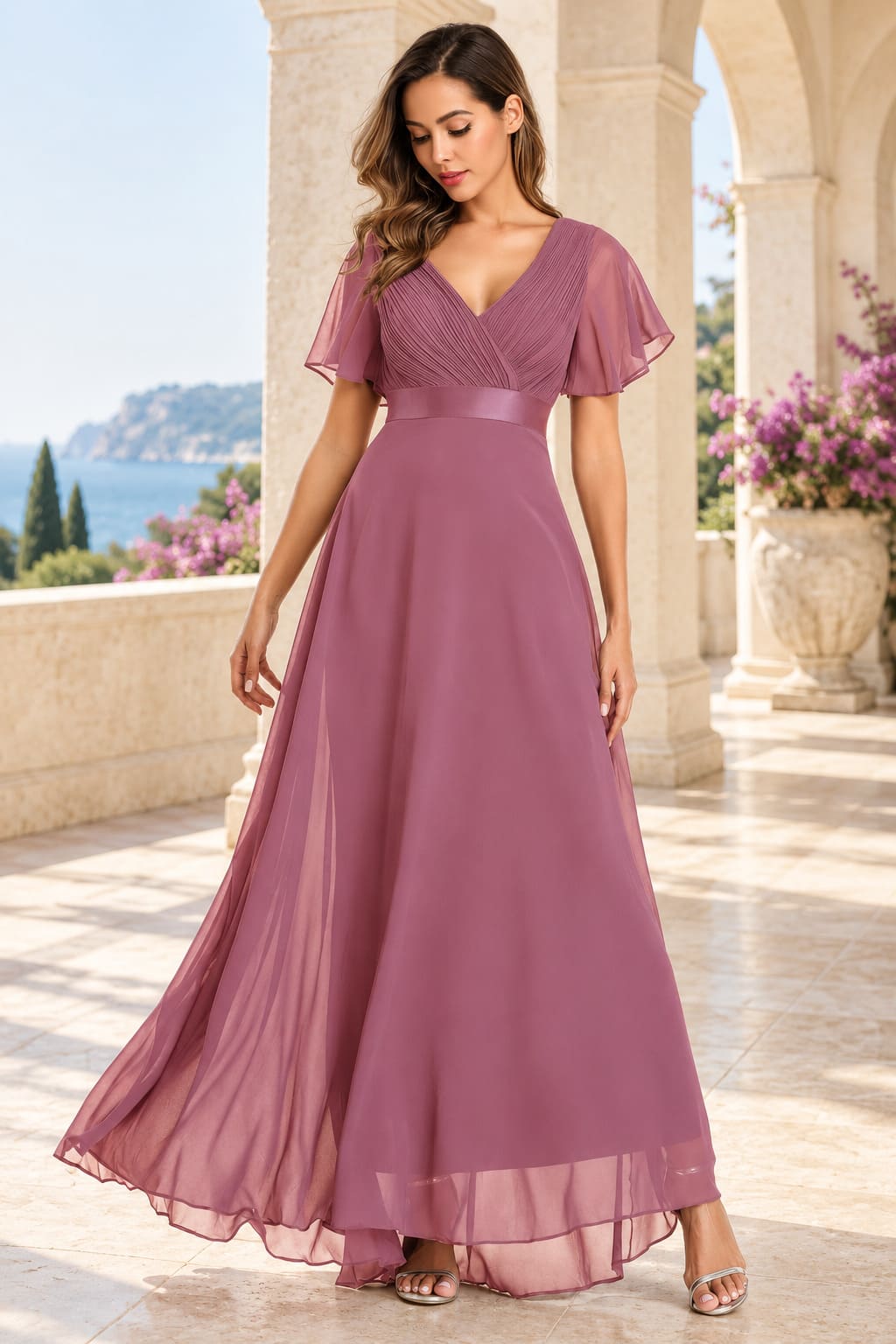 Robe Invitée Mariage Vieux Rose – Camilla