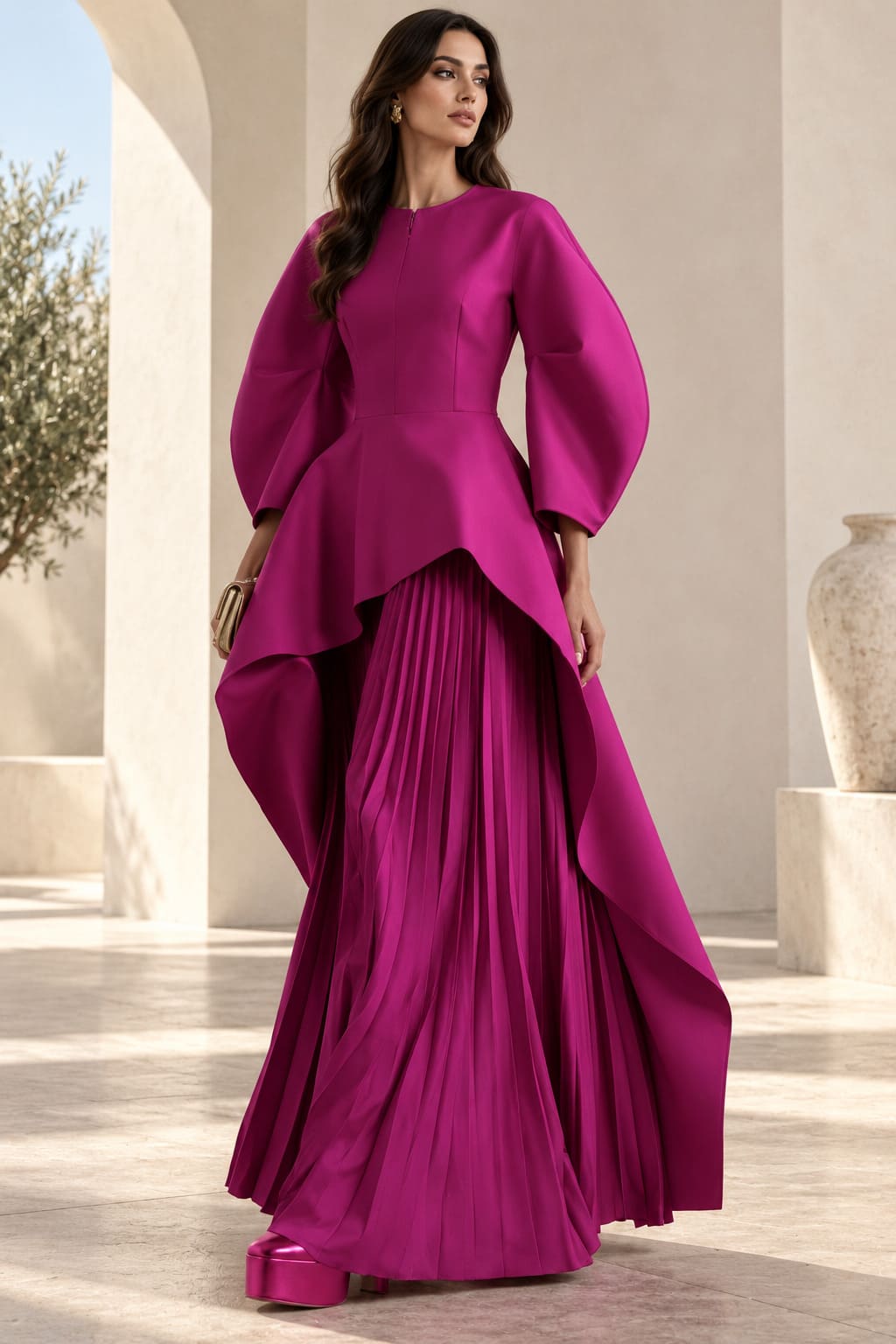 Robe Longue Rose Fuchsia – Carmela