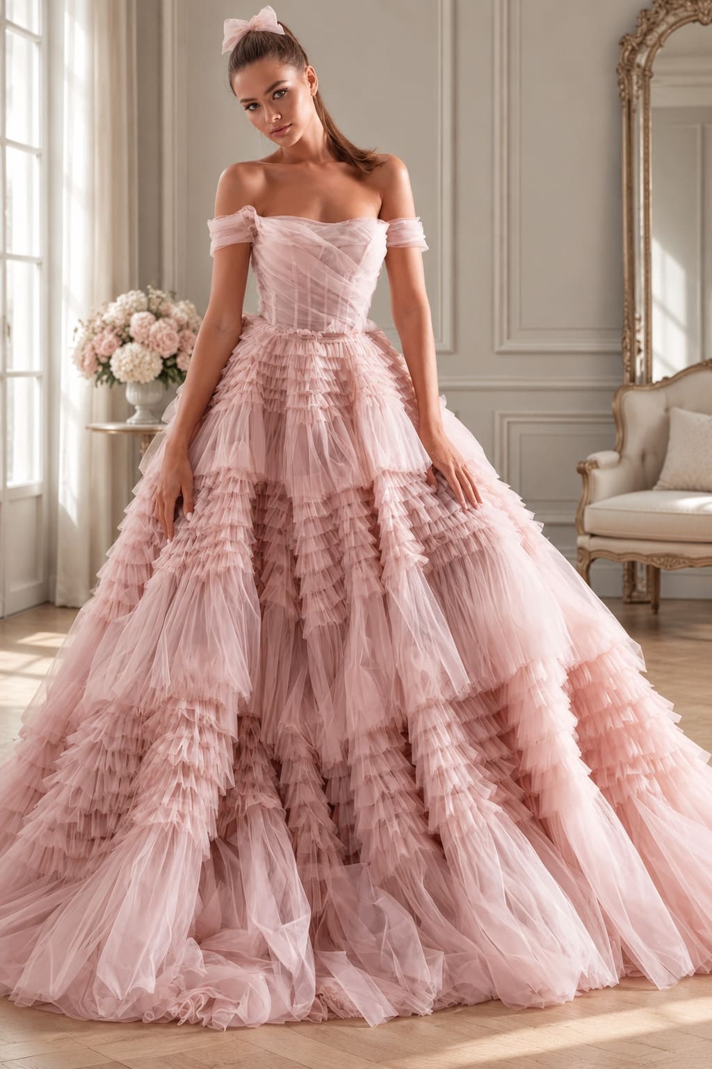 Robe Princesse Femme Rose Poudré – Rosaline