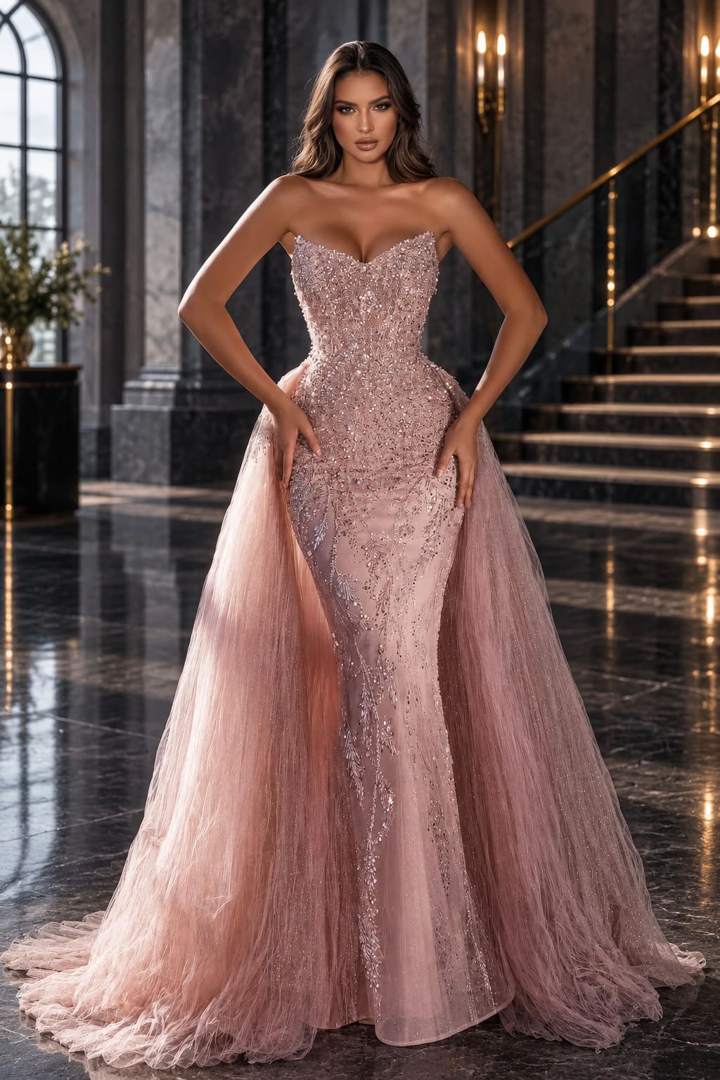 Robe Rose Doré – Almira