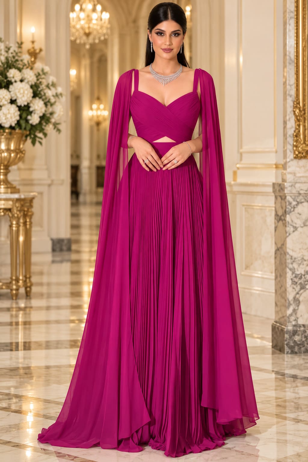 Robe Rose Fuchsia Fluide – Delia