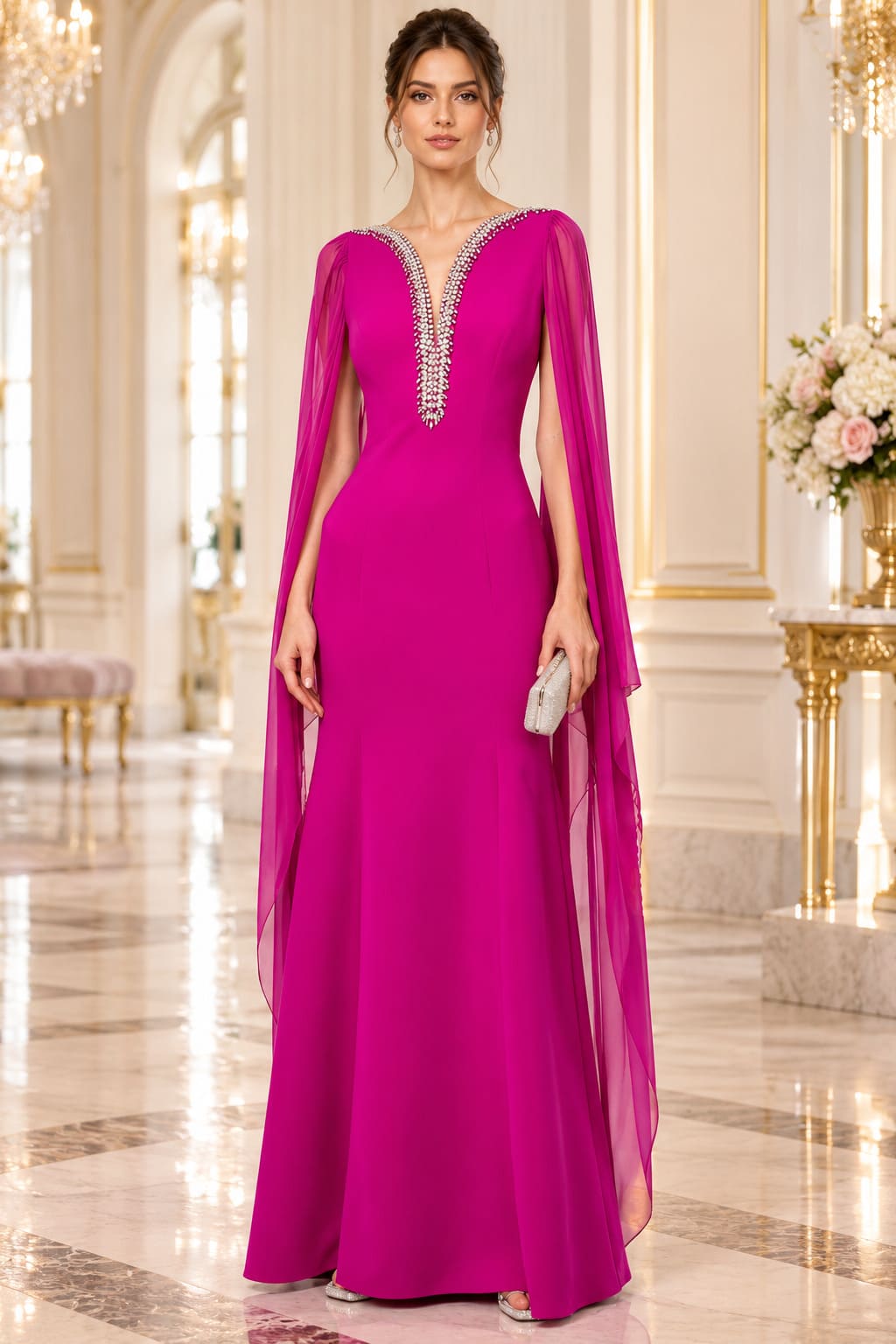 Robe Rose Fuchsia Maxi – Samira