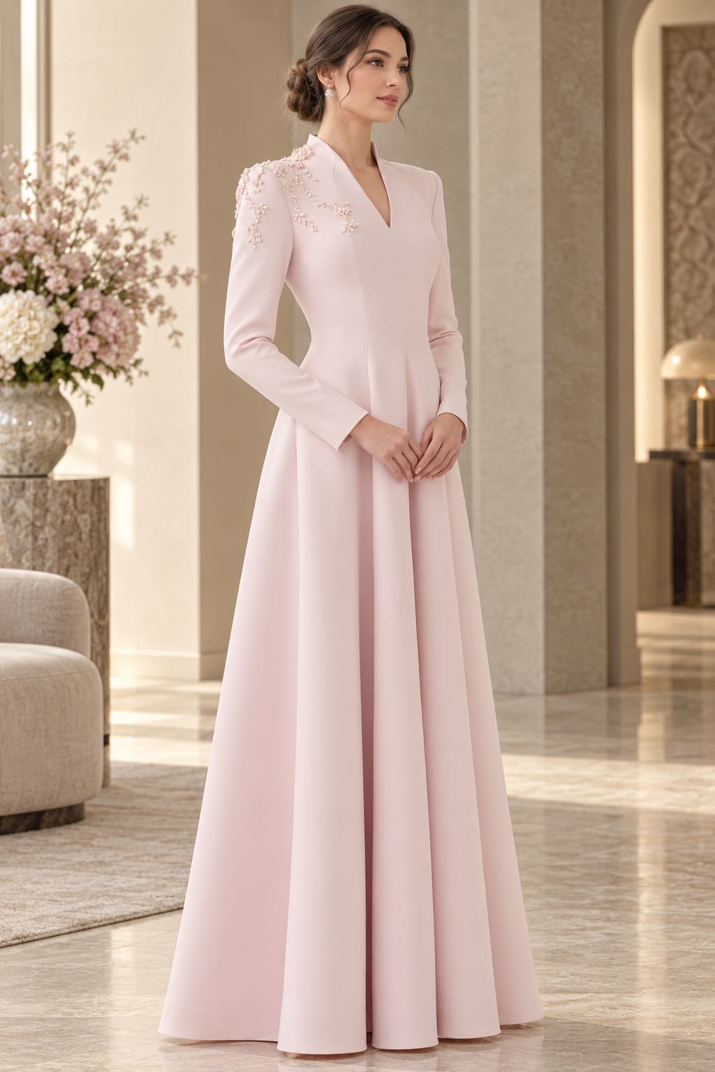 Robe Rose Pale Maxi – Odessa