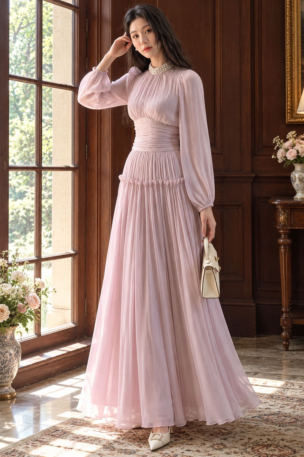 Robe Rose Pale Retro – Édith