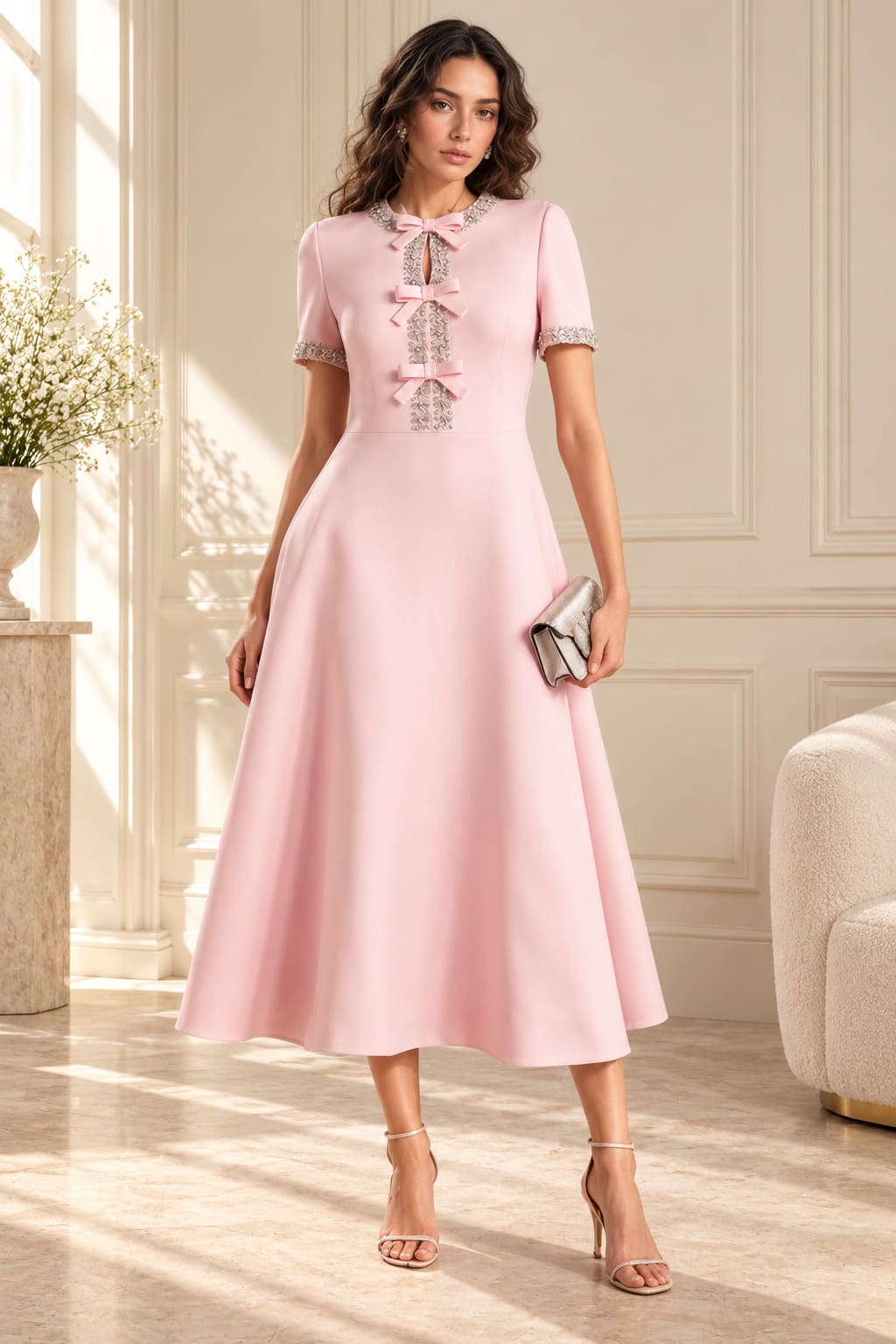 Robe Rose Pastel Élégante – Ophélie