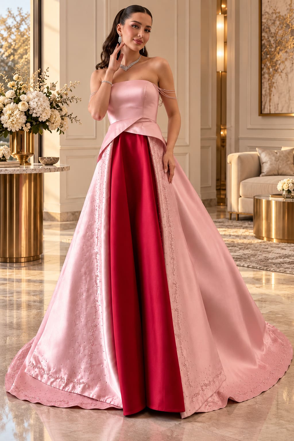 Robe Rose et Rouge – Cassia