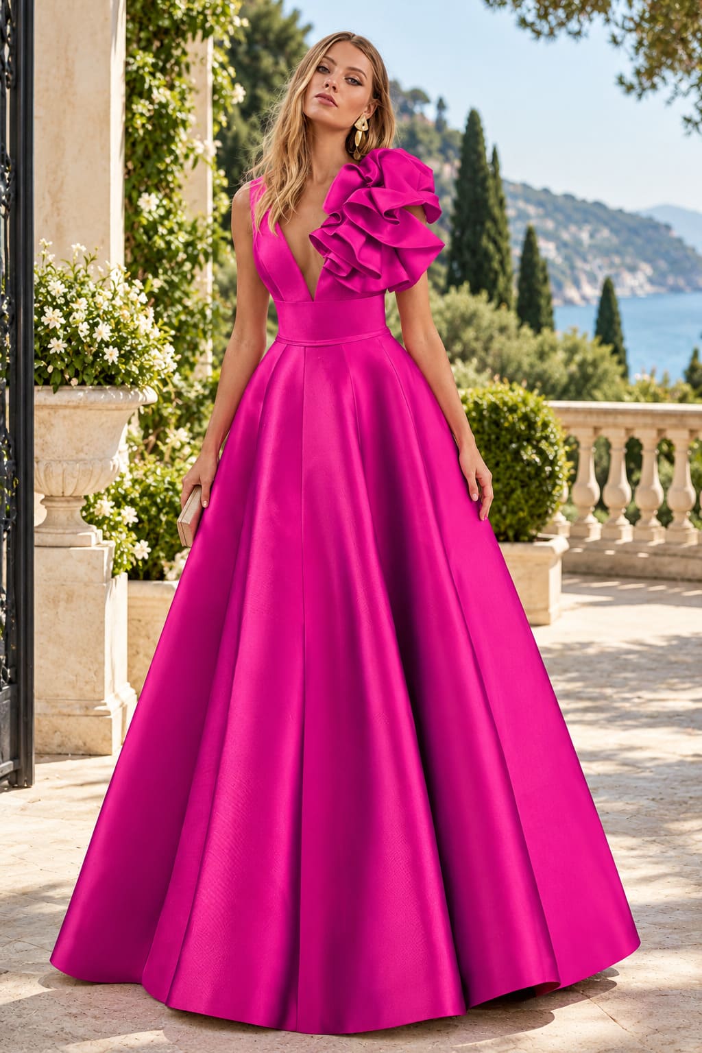 Robe Soirée Cocktail Fuchsia – Catarina