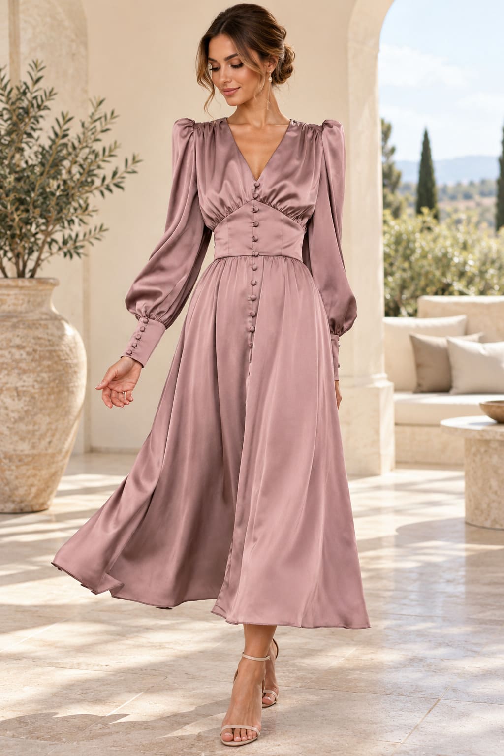 Robe Vieux Rose Cérémonie – Marcelle